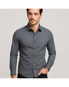 Men's Linen Shirt-XL-Gray