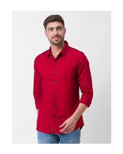 Men's Linen Shirt-L-Red